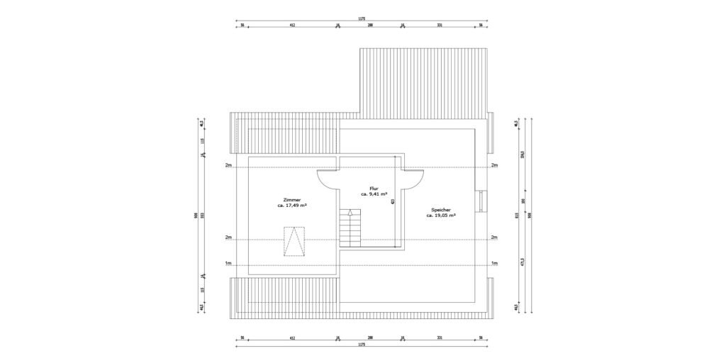 Architektonischer Grundriss mit präzisen Maßen für Bau und Planung