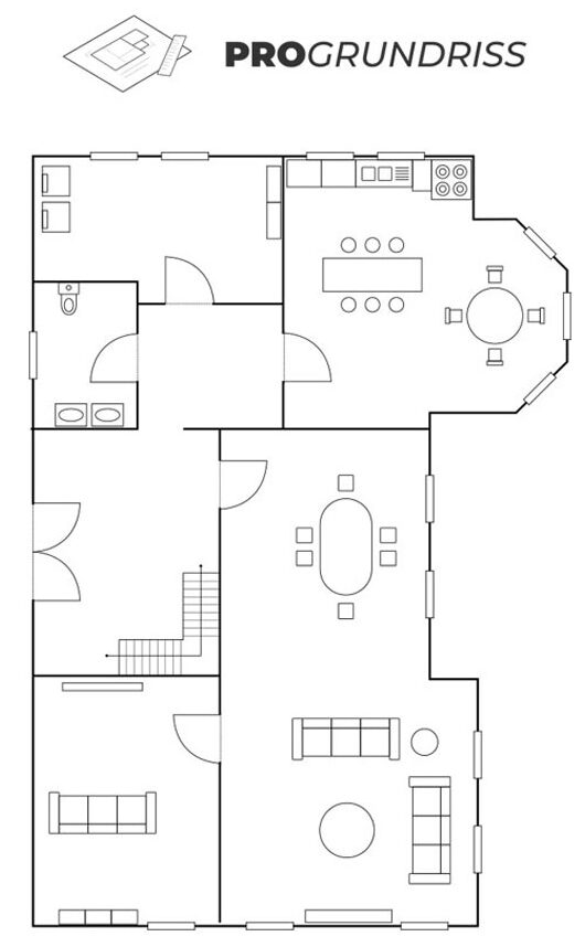 Individueller Design-Grundriss für Immobilien-Exposés